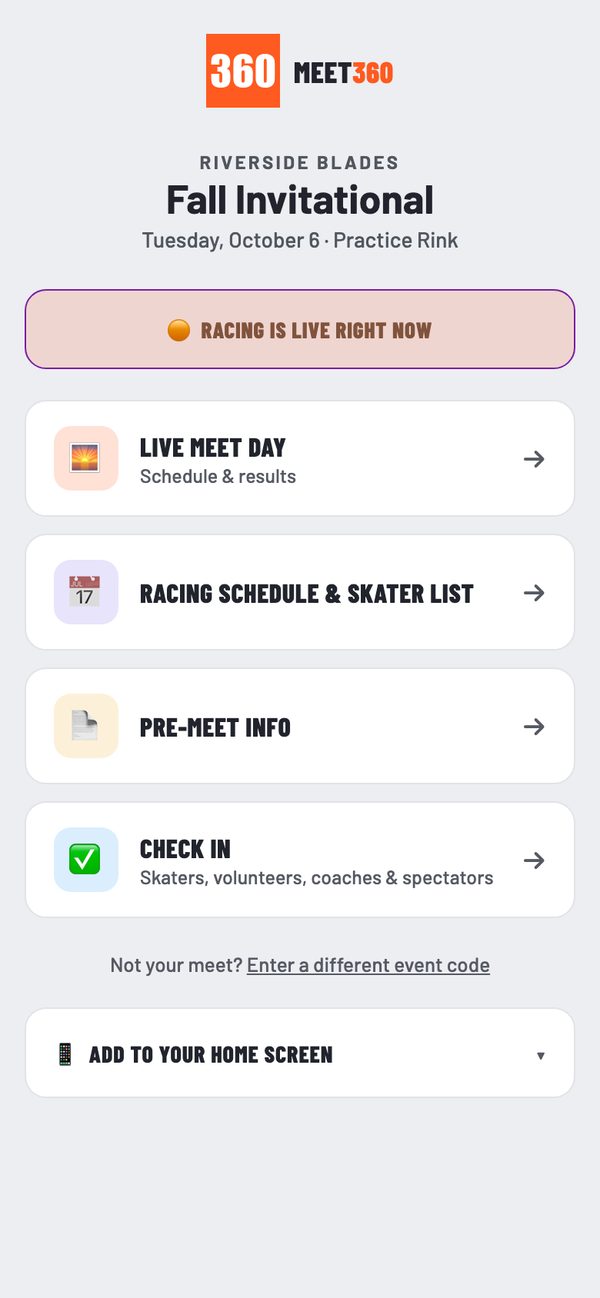 The meet page